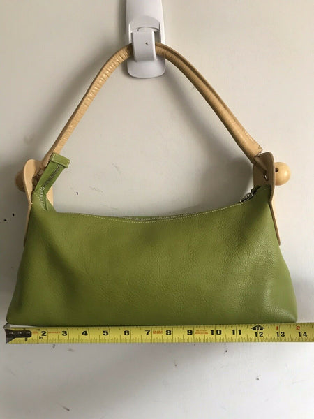 Furla Medium Green Leather Shoulder Bag