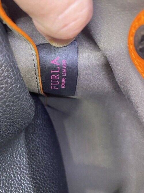 Furla Eden Orange Leather Shoulder Bag