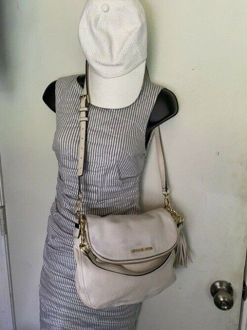 Michael Kors Tassel White Leather Cross Body Bag