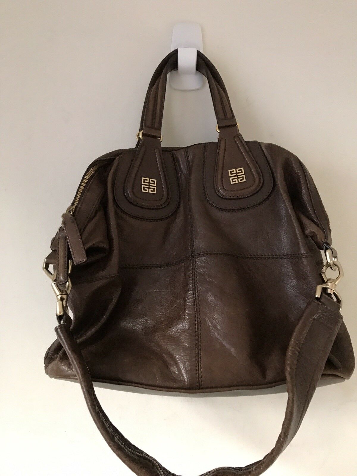 GIVENCHY Brown Leather Nightingale Handbag Msrp $2,200