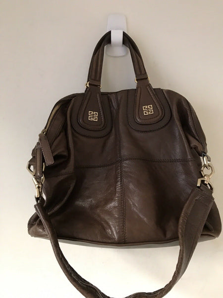 GIVENCHY Brown Leather Nightingale Handbag Msrp $2,200