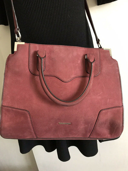 REBECCA MINKOFF Red Suede Tote Bag