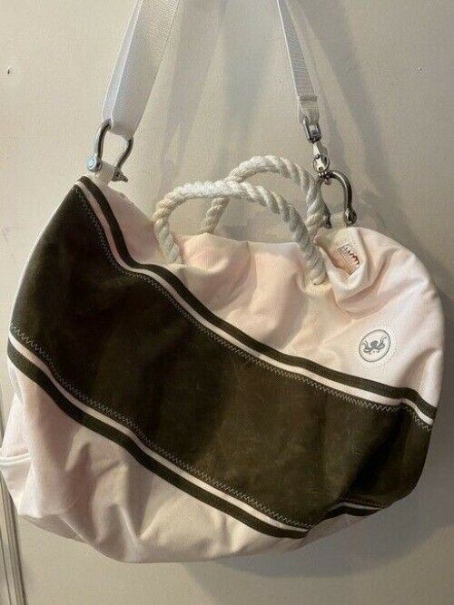 duffle sailing vacation white gray weekendtravel bag