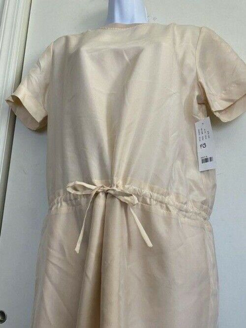 nicole miller peach new front tie small short casual dress