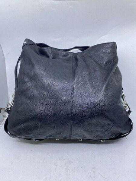 Rebecca Minkoff Large Studded Feat Black Leather Shoulder Bag