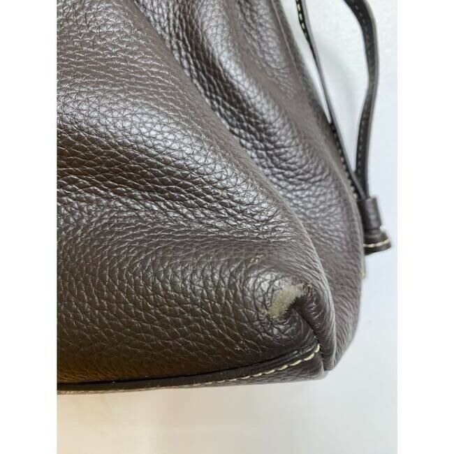 dooney and bourke large brown leather shoulder bag