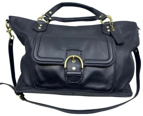 Coach Campbell Izzy Fashion Satchel Black Leather Cross Body Bag