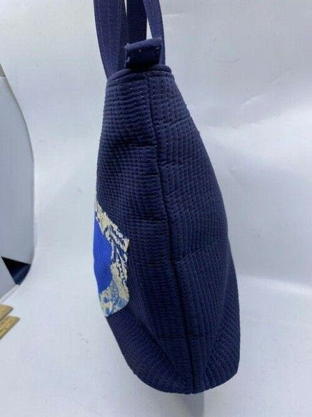 Vera Bradley Large Quilted Navy Blue White Shoulder Bag
