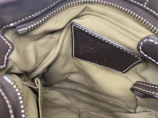 coach medium bag handbag brown leather shoulder bag