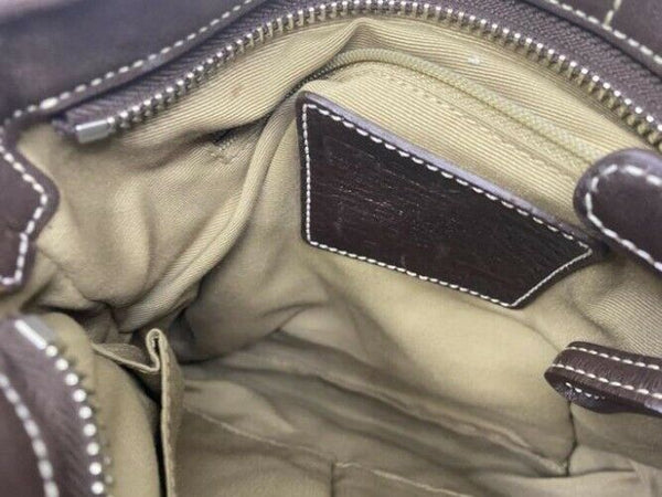 coach medium bag handbag brown leather shoulder bag