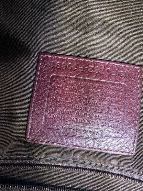 coach medium bag handbag maroon leather shoulder bag