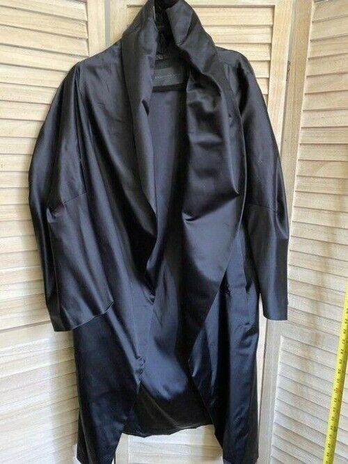 donna karan black new collection silk coat runway piece msrp