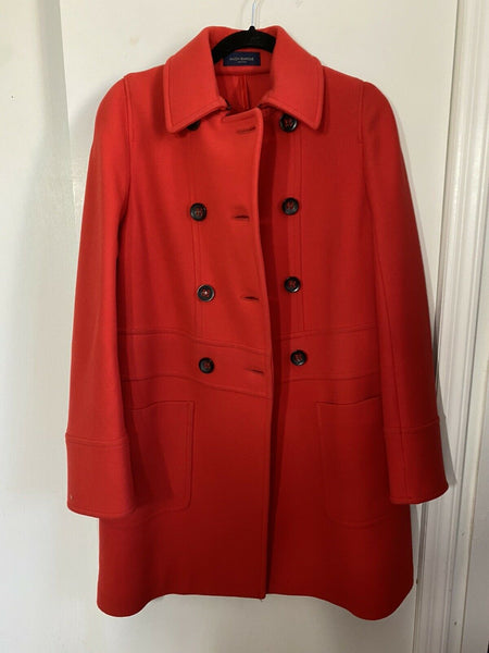 Msrp 2,500 PIAZZA SEMPIONE Red  Coat Size 40 Small