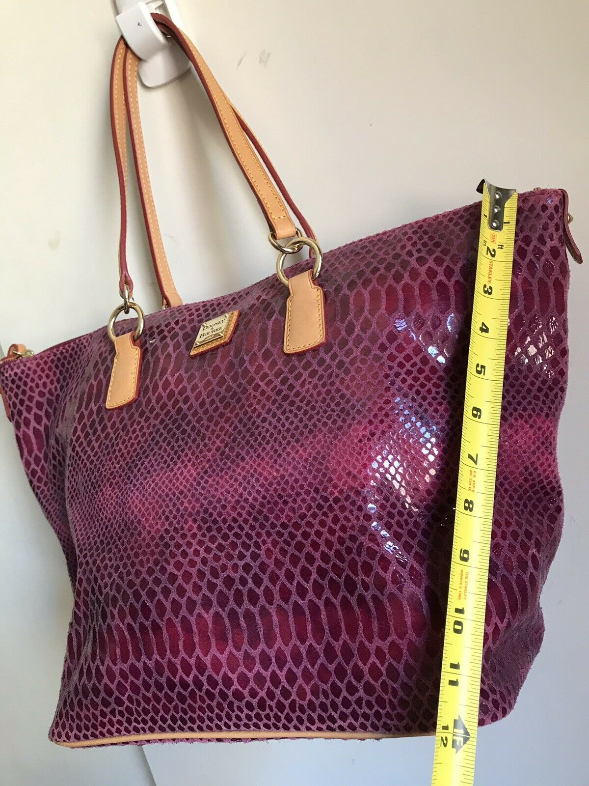 DOONEY & BOURKE XL Pink Snake Print Leather  tote