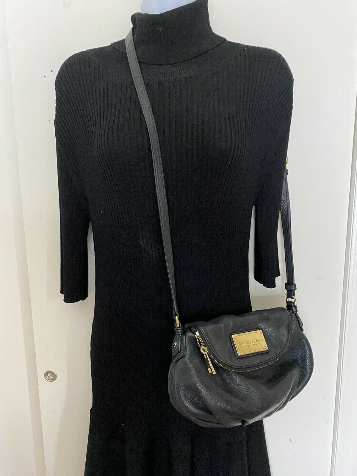 Marc Jacobs Medium Size Black Leather Crossbody