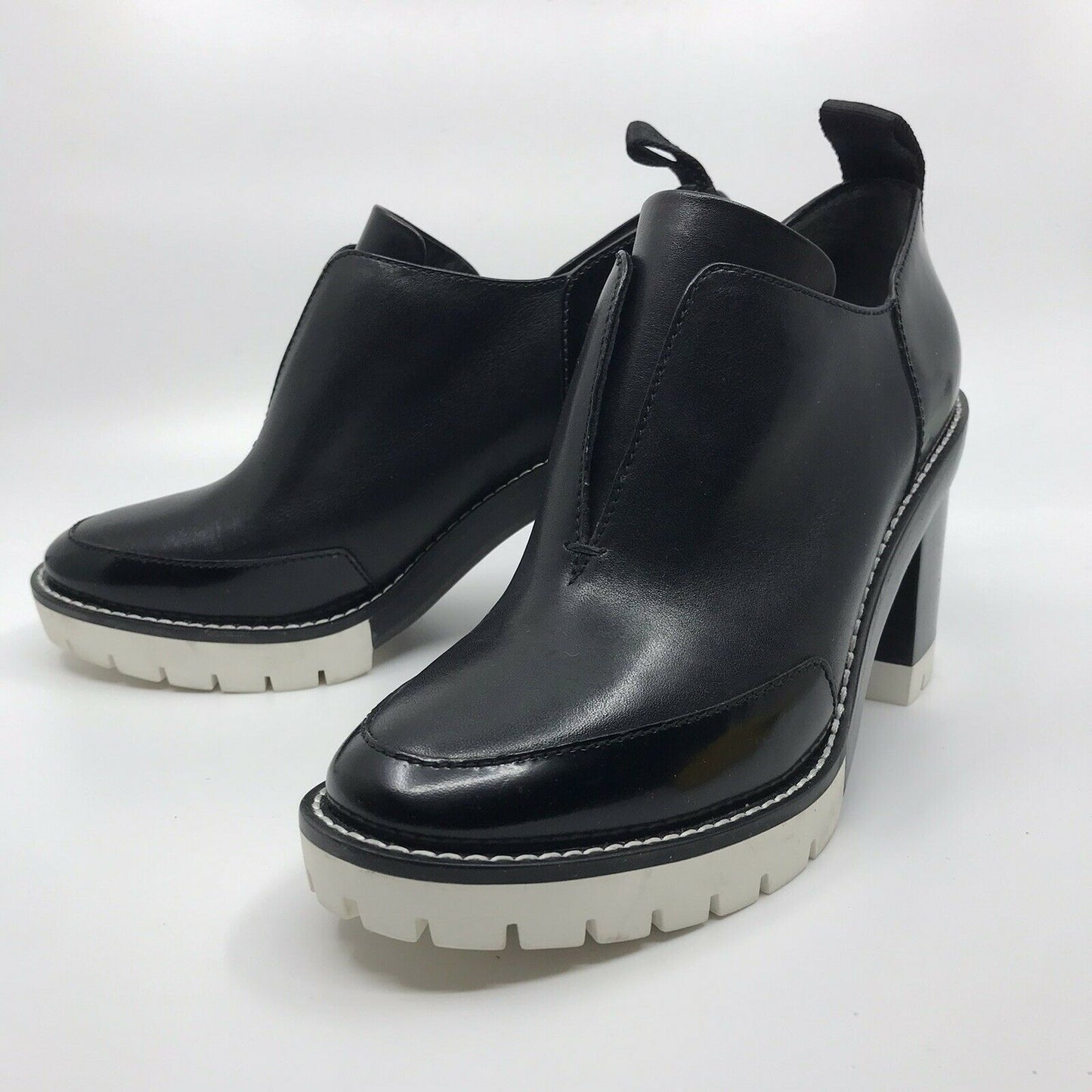 TORY BURCH Black Leather High Heel Booties 7