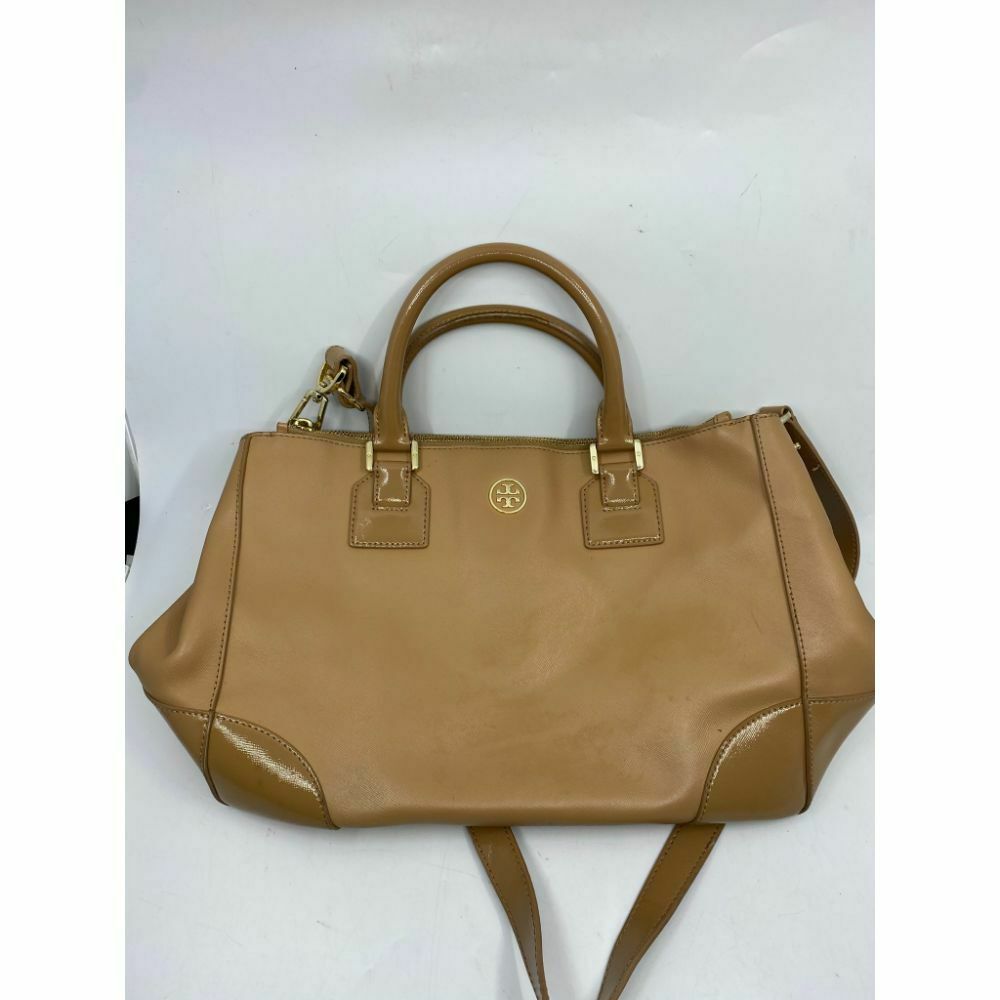 TORY BURCH Large Multi Beige Saffiano Leather Compartment Tote Bag