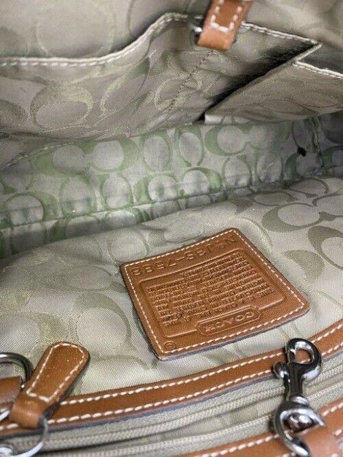coach white brown leather shoulder bag
