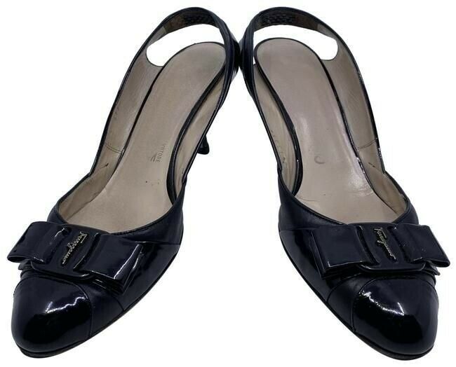 Salvatore Ferragamo Black Mara Bow Pumps Size Us