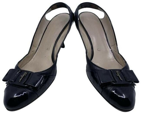 Salvatore Ferragamo Black Mara Bow Pumps Size Us