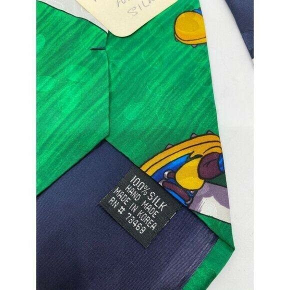 NWOT Looney Tunes Green Blue Red Neck Tie Silk