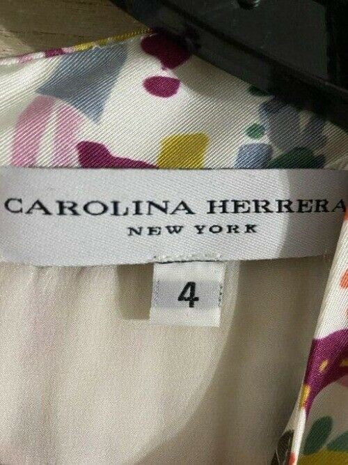 Carolina Herrera Multicolor Nwot Floral Mid Length Short Casual Dress
