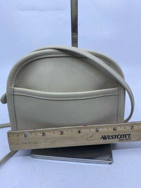 coach vintage small beige leather cross body bag