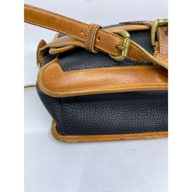 dooney and bourke vintage black orange leather cross body bag
