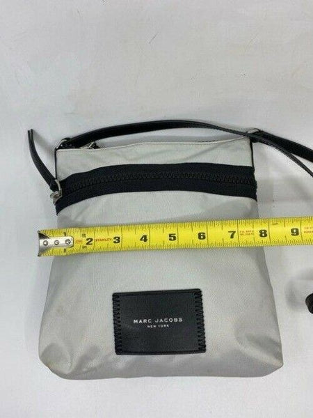 marc jacobs white black nylon fabric cross body bag