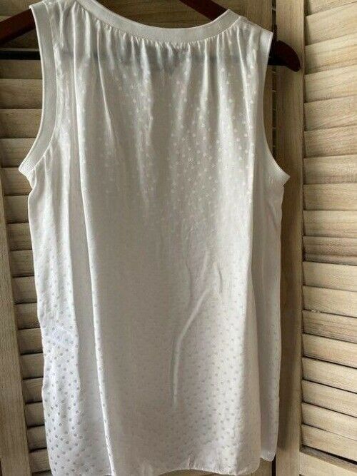 Nicole Miller white polka dot msrp small tank topcami