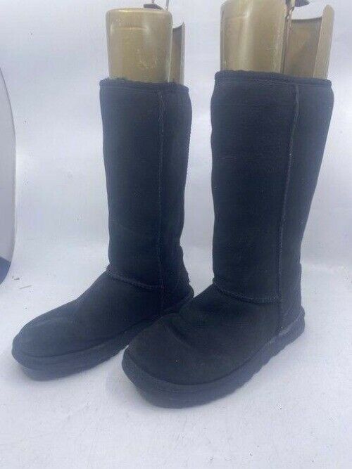 Ugg Australia Black Classic Slip On Tall Bootsbooties Size Us