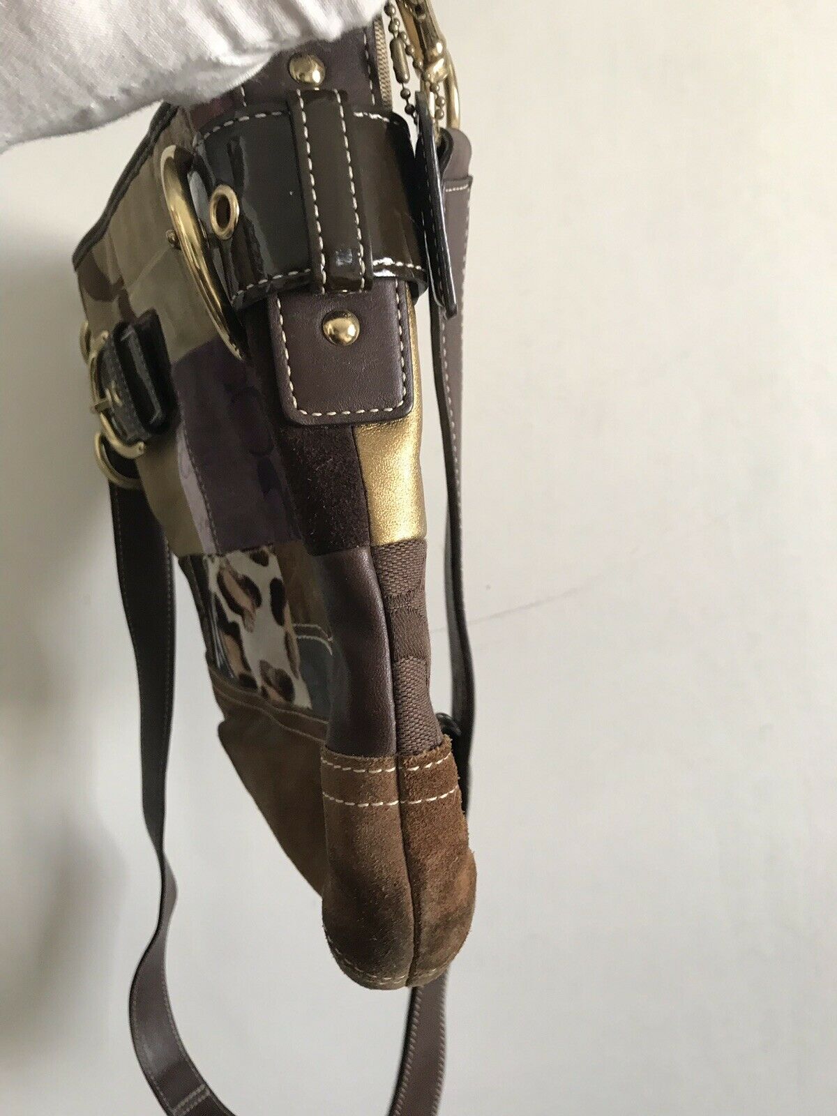 COACH Multi-fabric Patch Work Shoulder Bag