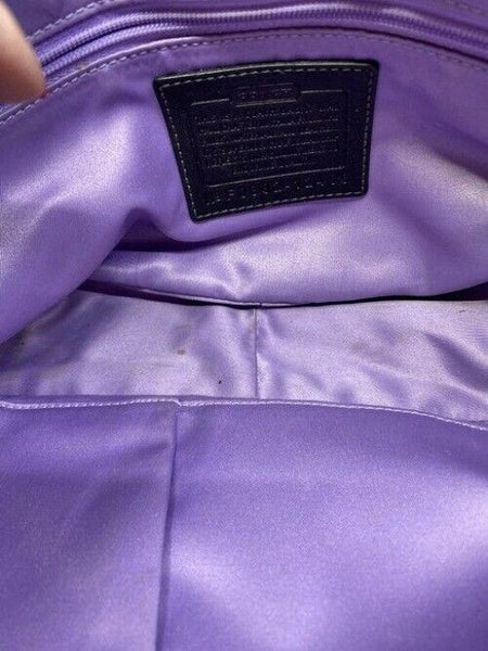 coach medium material tan black fabric shoulder bag