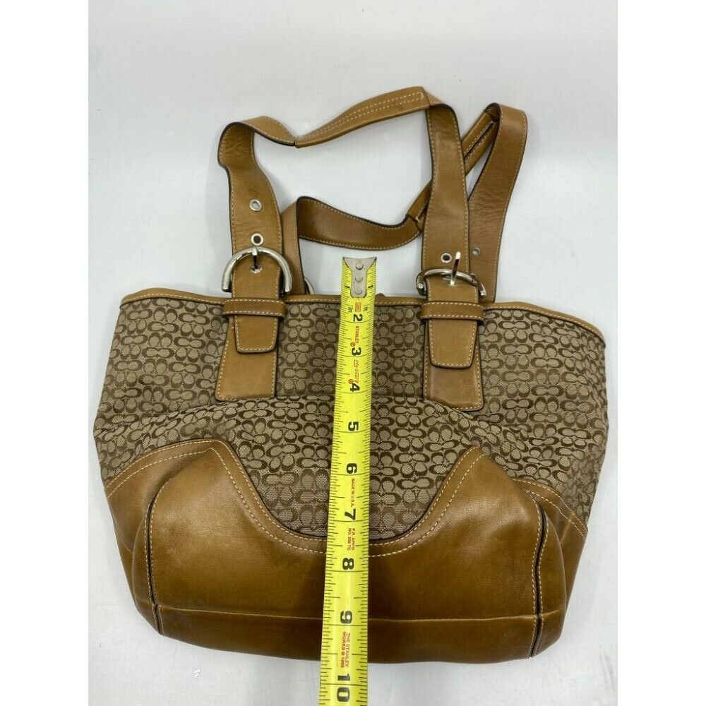 Coach Women's Brown Tan Medium Fabric Tote Bag