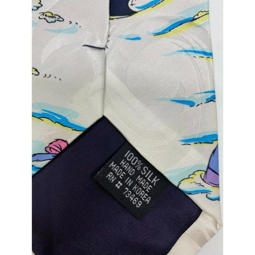 New! Winnie The Pooh Blue White Red Green Christmas Theme Neck Tie Msrp 35