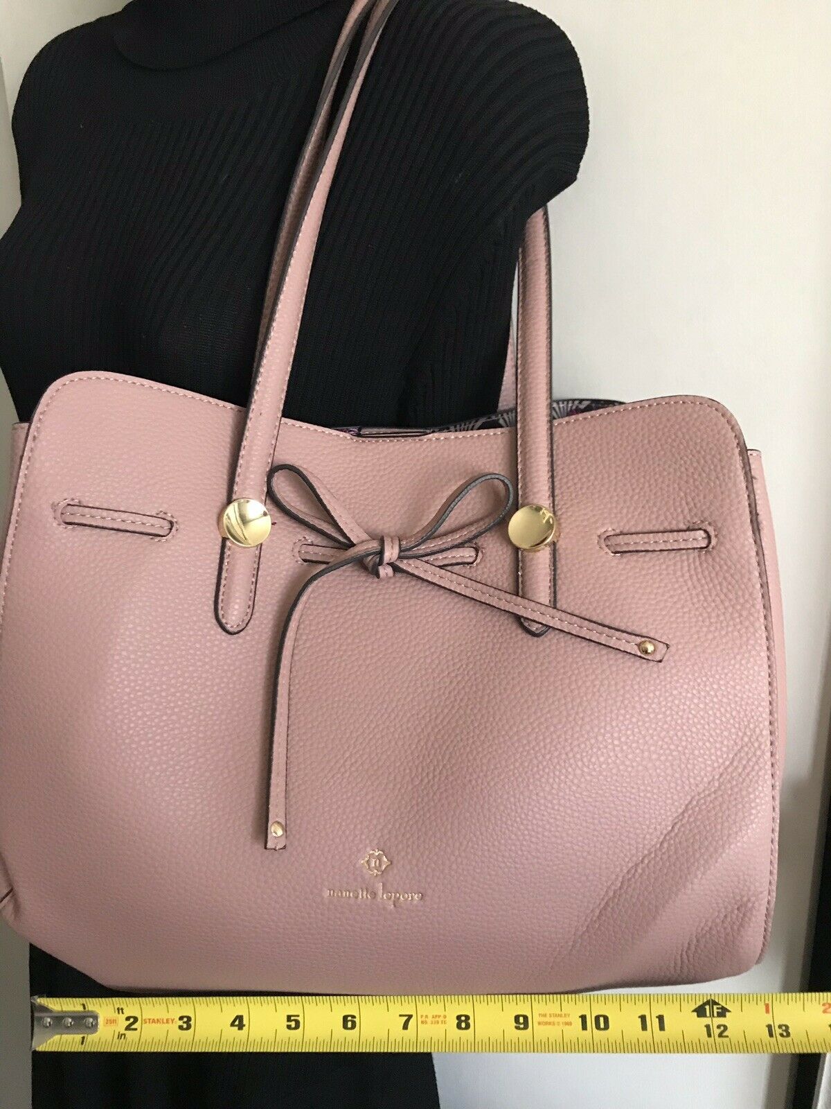 NANETTE LEPORE Large Leather Dusty Pink Handle Bag Tote