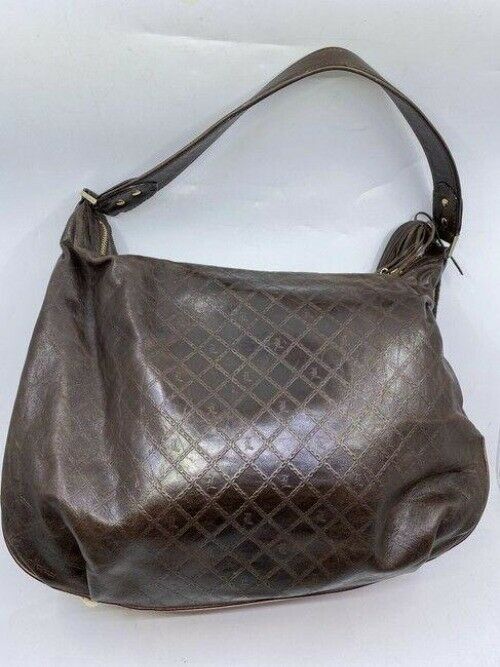 lamb l large brown leather shoulder bag