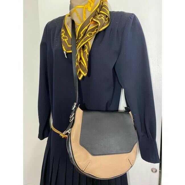 RAG & BONE Black/ Tan Smooth Leather/ Shoulder Crossbody Bag