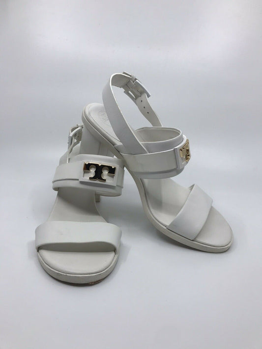 TORY BURCH White Leather High Heels Sandals 6