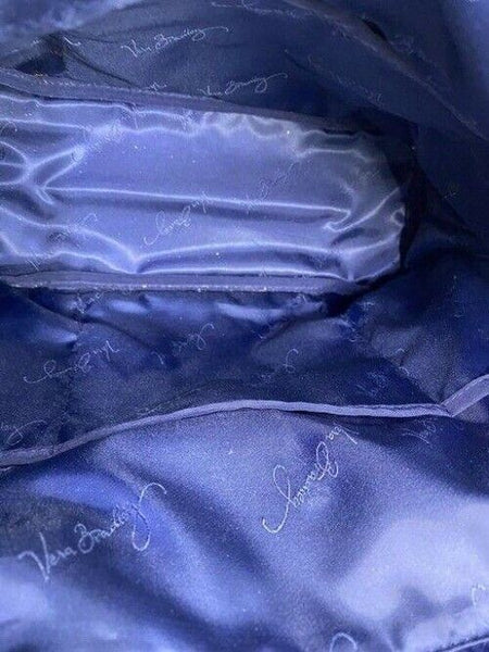 Vera Bradley Large Quilted Navy Blue Shoulder Bag