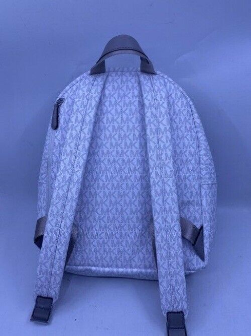 Michael Kors Slater Medium Logo Stripe Whitepinkgray Saffiano Leather Backpack