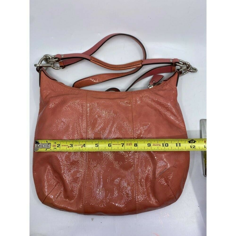 COACH Large Patent Leather Orange Shoulder Bag