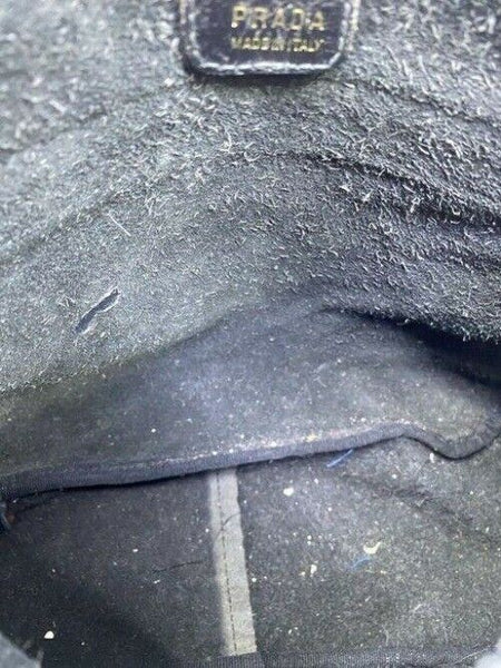 prada vintage black leather cross body bag