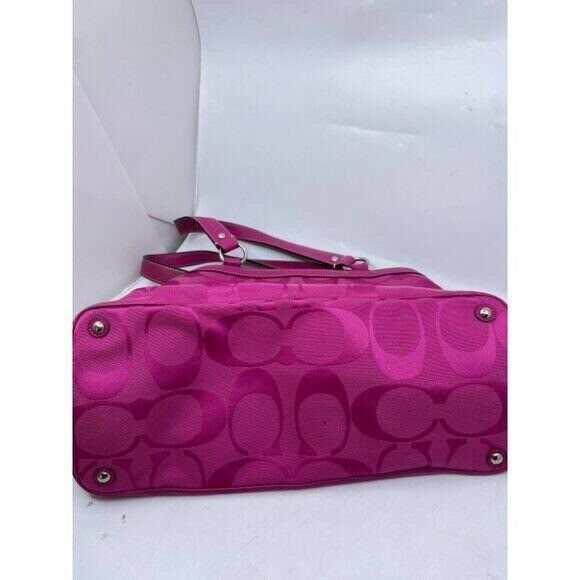 COACH Large Pink Jacquard Fabric Tote Bag