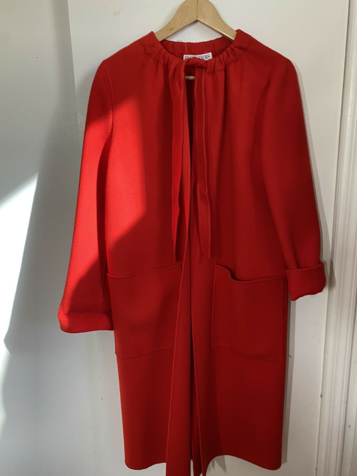 GLORIA SACHS New york Red Long  Coat Small