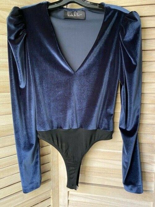 Nicole Miller Blue Black Small Msrp Blouse