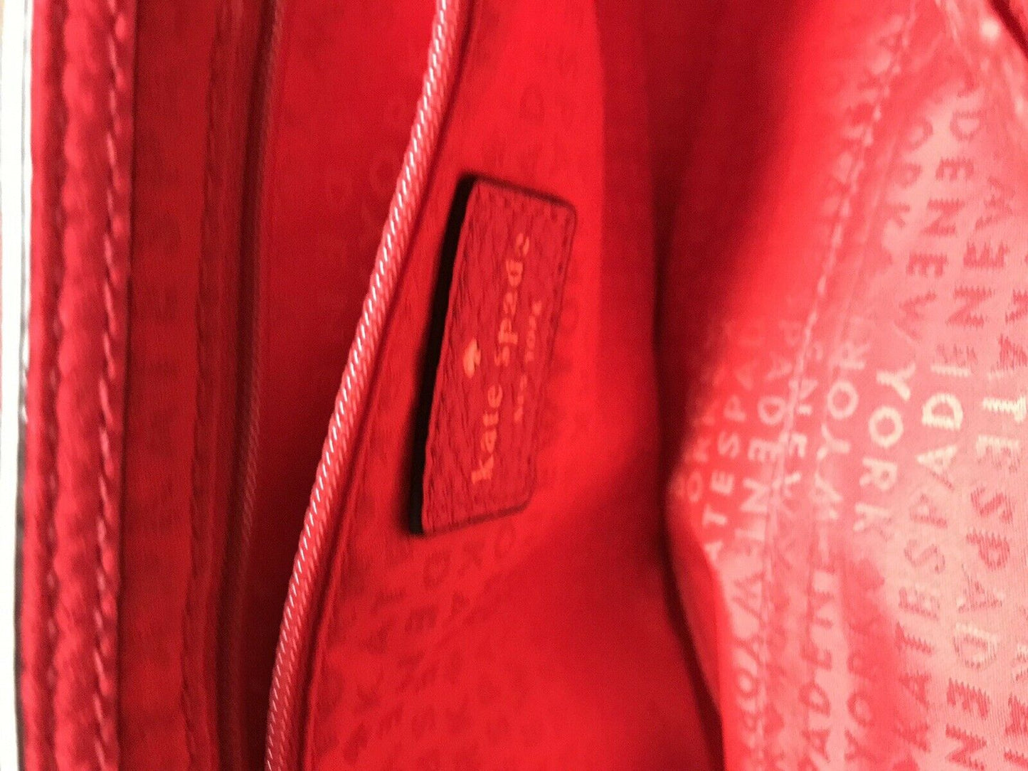 KATE SPADE Fuschia/ Cream Leather Crossbody