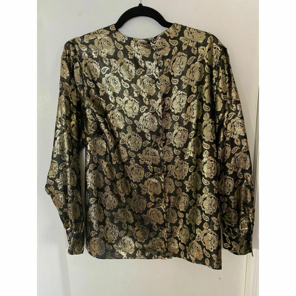 GLORIA SACHS Vintage Gold Rose Top Size 4