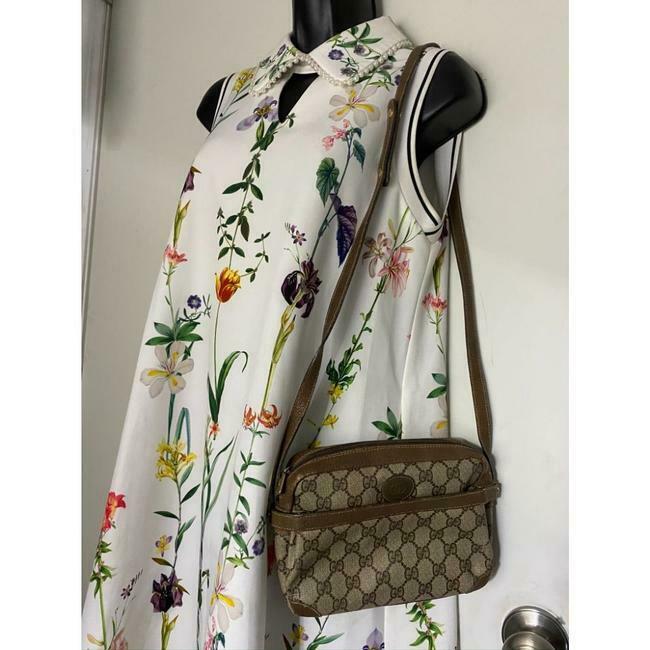 Gucci Vintage Brown Signature Crossbody Bag