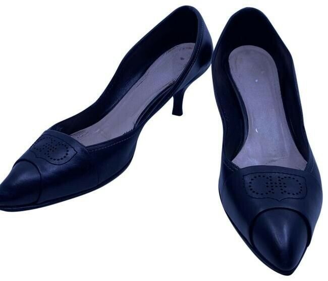 Salvatore Ferragamo Black Light Insignia Pumps Size Us
